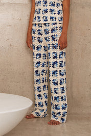 Blue Crochet Pants